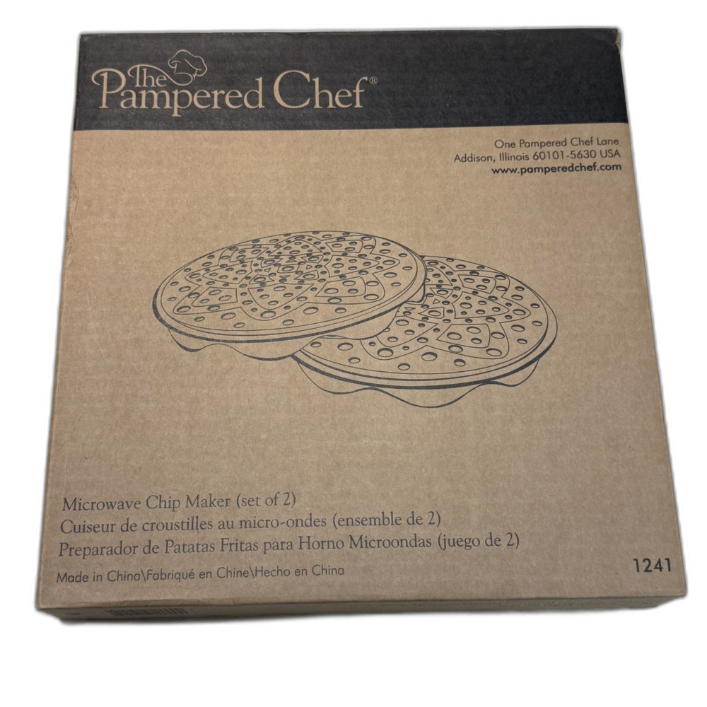 Chip Maker MICROWAVE The Pampered Chef #1241 SET 2 New